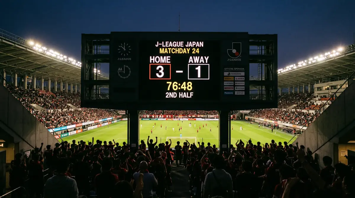 Estadísticas de la J-League para apuestas con marcador de un partido de fútbol japonés y datos de goles